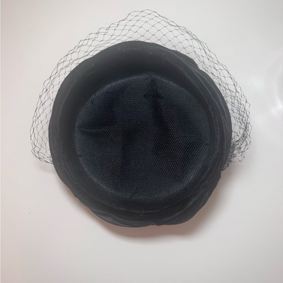 Vintage 1950’s Black Velvet Hat with Net Overlay main image 6